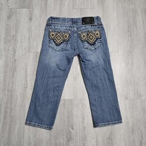 Miss Me Jeans Women's Blue Low Rise Denim Capri JW5416P2 Size 27